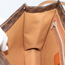 CELINE Macadam Canvas Hand Bag PVC Leather 2way Brown Gold Auth 195169-20