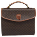 CELINE Macadam Canvas Hand Bag PVC Leather 2way Brown Gold Auth 195169-13