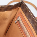 CELINE Macadam Canvas Hand Bag PVC Leather 2way Brown Gold Auth 195169-21