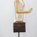CELINE Macadam Canvas Hand Bag PVC Leather 2way Brown Gold Auth 195169-24