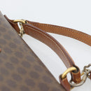 CELINE Macadam Canvas Hand Bag PVC Leather 2way Brown Gold Auth 195169-8