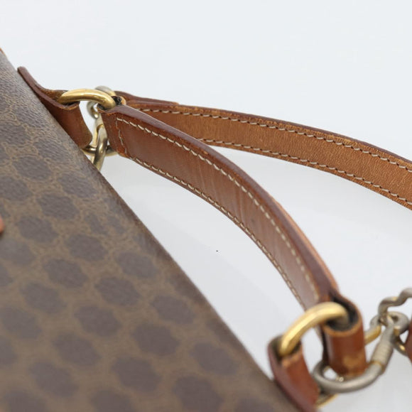 CELINE Macadam Canvas Hand Bag PVC Leather 2way Brown Gold Auth 195169