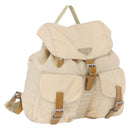 PRADA Backpack Nylon Beige Silver Auth 195170-1