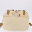 PRADA Backpack Nylon Beige Silver Auth 195170-6