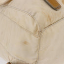 PRADA Backpack Nylon Beige Silver Auth 195170-17