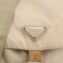 PRADA Backpack Nylon Beige Silver Auth 195170-21