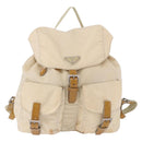 PRADA Backpack Nylon Beige Silver Auth 195170-13