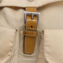 PRADA Backpack Nylon Beige Silver Auth 195170-22