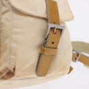 PRADA Backpack Nylon Beige Silver Auth 195170-23