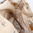 PRADA Backpack Nylon Beige Silver Auth 195170-27
