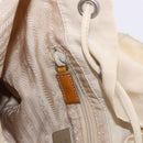 PRADA Backpack Nylon Beige Silver Auth 195170-28