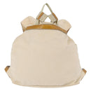 PRADA Backpack Nylon Beige Silver Auth 195170-2