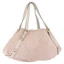 GUCCI GG Canvas Tote Bag Pink Gold 130736 Auth 195171-1