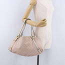 GUCCI GG Canvas Tote Bag Pink Gold 130736 Auth 195171-22