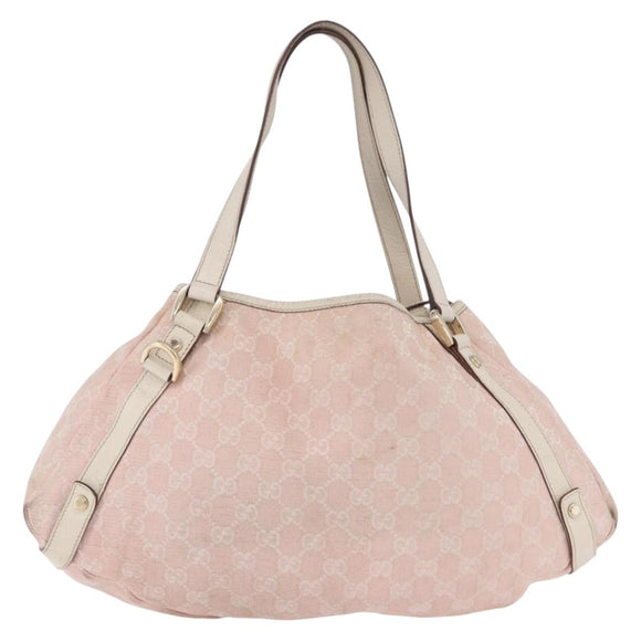 GUCCI GG Canvas Tote Bag Pink Gold 130736 Auth 195171