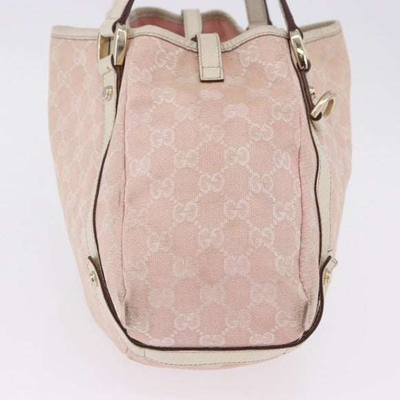 GUCCI GG Canvas Tote Bag Pink Gold 130736 Auth 195171