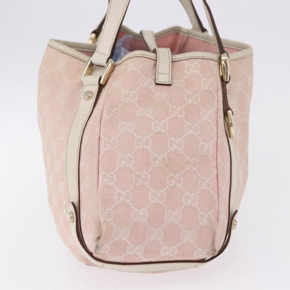 GUCCI GG Canvas Tote Bag Pink Gold 130736 Auth 195171