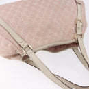 GUCCI GG Canvas Tote Bag Pink Gold 130736 Auth 195171-6