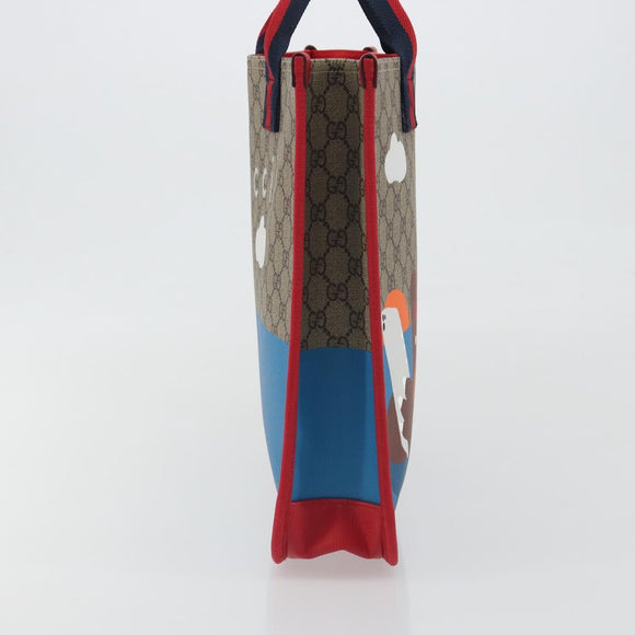 GUCCI GG Supreme Children's Tote Bag PVC Beige 605831 Auth 195180M