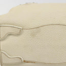 PRADA Hand Bag Leather Ivory Silver Auth 195183-6