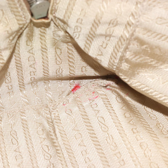 PRADA Hand Bag Leather Ivory Silver Auth 195183