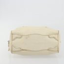 PRADA Hand Bag Leather Ivory Silver Auth 195183-5