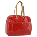 LOUIS VUITTON Monogram Vernis Sutton Hand Bag Red Rouge M91080 LV Auth 195186-1