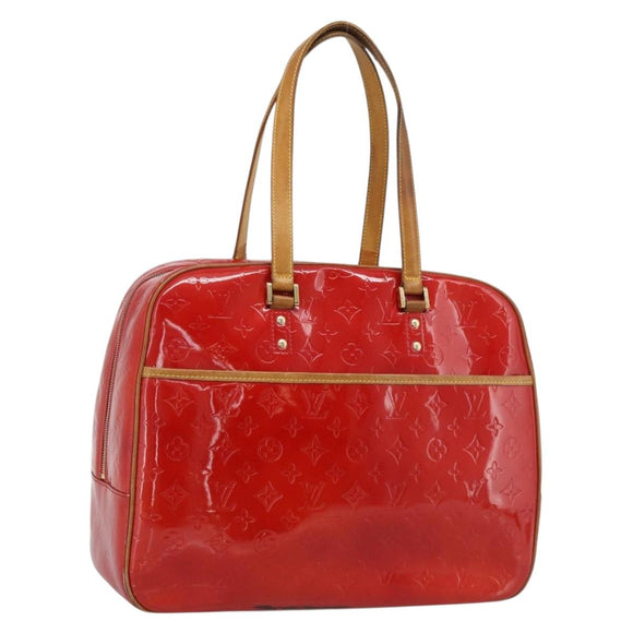 LOUIS VUITTON Monogram Vernis Sutton Hand Bag Red Rouge M91080 LV Auth 195186