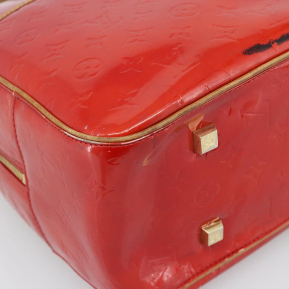 LOUIS VUITTON Monogram Vernis Sutton Hand Bag Red Rouge M91080 LV Auth 195186