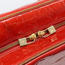 LOUIS VUITTON Monogram Vernis Sutton Hand Bag Red Rouge M91080 LV Auth 195186-15