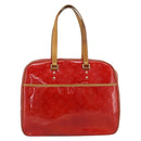 LOUIS VUITTON Monogram Vernis Sutton Hand Bag Red Rouge M91080 LV Auth 195186-2