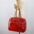 LOUIS VUITTON Monogram Vernis Sutton Hand Bag Red Rouge M91080 LV Auth 195186-25