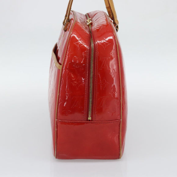 LOUIS VUITTON Monogram Vernis Sutton Hand Bag Red Rouge M91080 LV Auth 195186