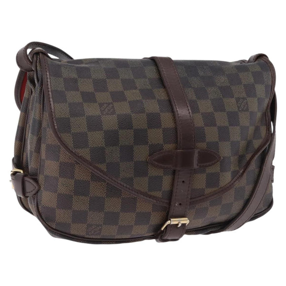 LOUIS VUITTON Damier Ebene Saumur 30 Shoulder Bag SPO N48081 LV Auth 195188