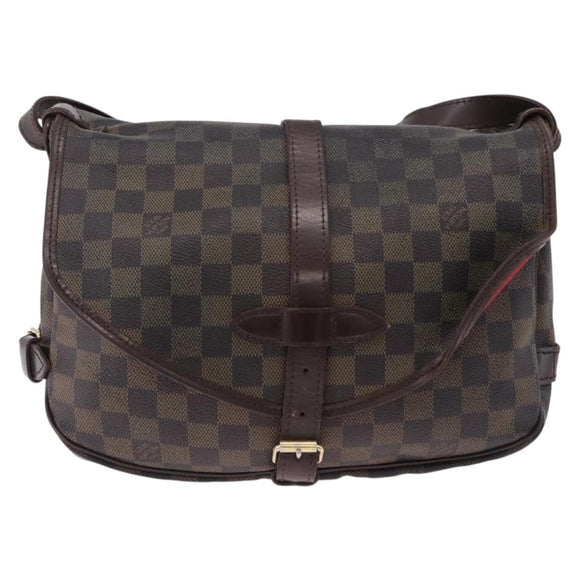 LOUIS VUITTON Damier Ebene Saumur 30 Shoulder Bag SPO N48081 LV Auth 195188