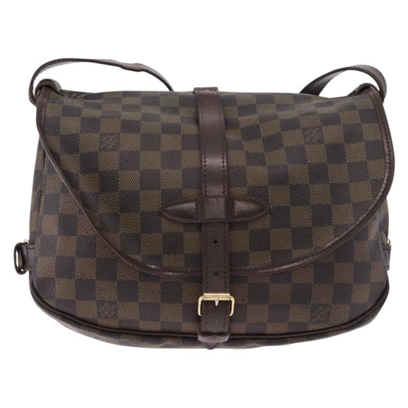 LOUIS VUITTON Damier Ebene Saumur 30 Shoulder Bag SPO N48081 LV Auth 195188