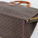 CELINE Macadam Canvas Hand Bag PVC Leather Brown Gold Auth 195189A-10