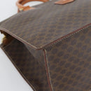CELINE Macadam Canvas Hand Bag PVC Leather Brown Gold Auth 195189A-11