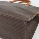 CELINE Macadam Canvas Hand Bag PVC Leather Brown Gold Auth 195189A-12