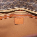 CELINE Macadam Canvas Hand Bag PVC Leather Brown Gold Auth 195189A-15