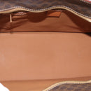 CELINE Macadam Canvas Hand Bag PVC Leather Brown Gold Auth 195189A-16