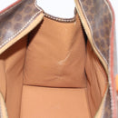 CELINE Macadam Canvas Hand Bag PVC Leather Brown Gold Auth 195189A-18