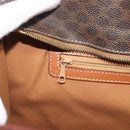 CELINE Macadam Canvas Hand Bag PVC Leather Brown Gold Auth 195189A-19