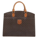 CELINE Macadam Canvas Hand Bag PVC Leather Brown Gold Auth 195189A-2