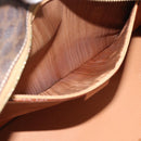 CELINE Macadam Canvas Hand Bag PVC Leather Brown Gold Auth 195189A-20