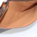 CELINE Macadam Canvas Hand Bag PVC Leather Brown Gold Auth 195189A-21