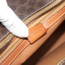 CELINE Macadam Canvas Hand Bag PVC Leather Brown Gold Auth 195189A-22