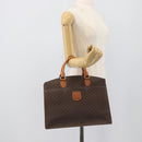CELINE Macadam Canvas Hand Bag PVC Leather Brown Gold Auth 195189A-23