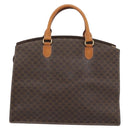 CELINE Macadam Canvas Hand Bag PVC Leather Brown Gold Auth 195189A-3