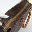 CELINE Macadam Canvas Hand Bag PVC Leather Brown Gold Auth 195189A-6